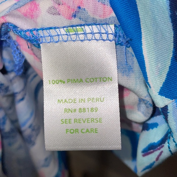 New! Lilly Pulitzer Tropical Daphne 3/4 Sleeve 100%Pima Cotton Dress Size XL💕🐬 - Picture 9 of 12